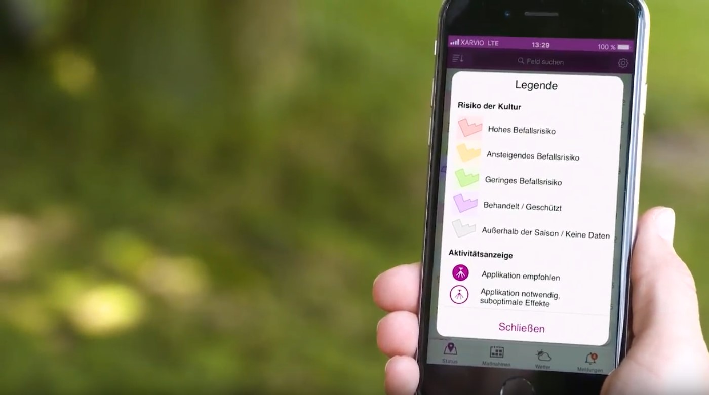 xarvio™ Field Manager als digitale Lösung, um Pflanzen zu schützen und Risiken frühzeitig zu erkennen.